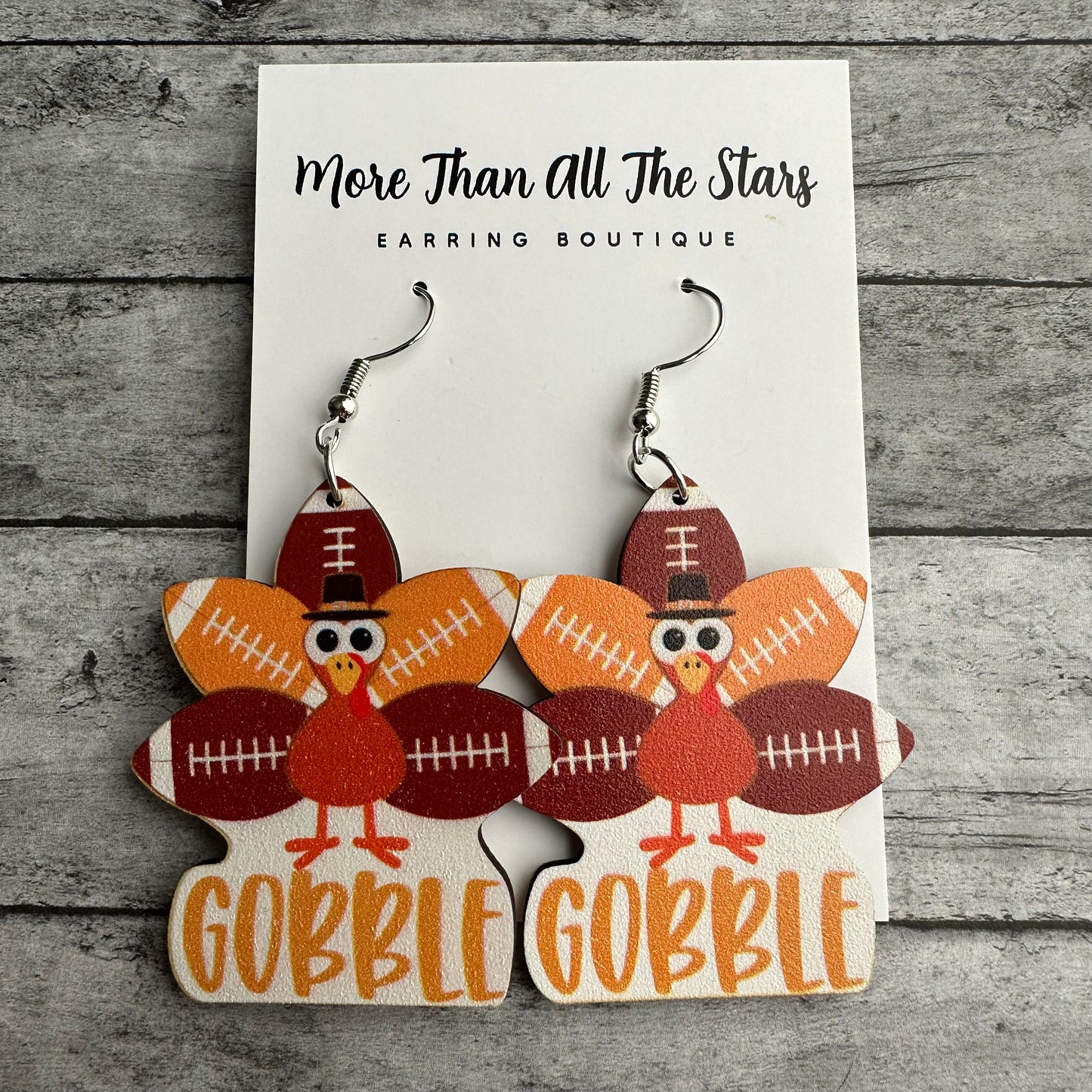 Football Turkey Earrings