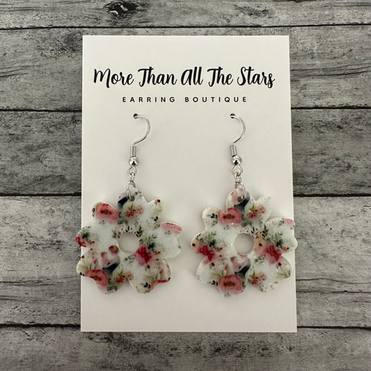 Mother’s Love Pink Floral Earrings