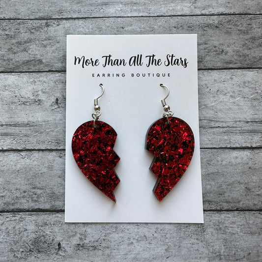 Anti-Valentine’s Day Broken Hear Earrings