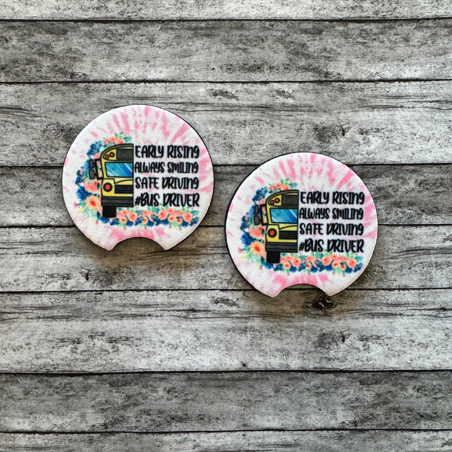 Early Rising Bus Driver Neoprene Car Coaster