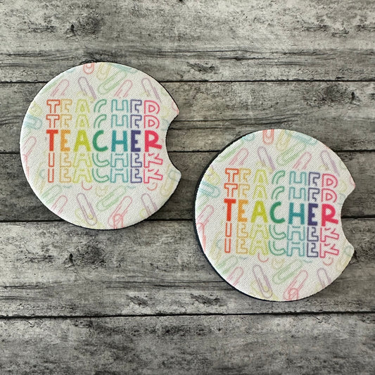 Teacher Neoprene Car Coaster