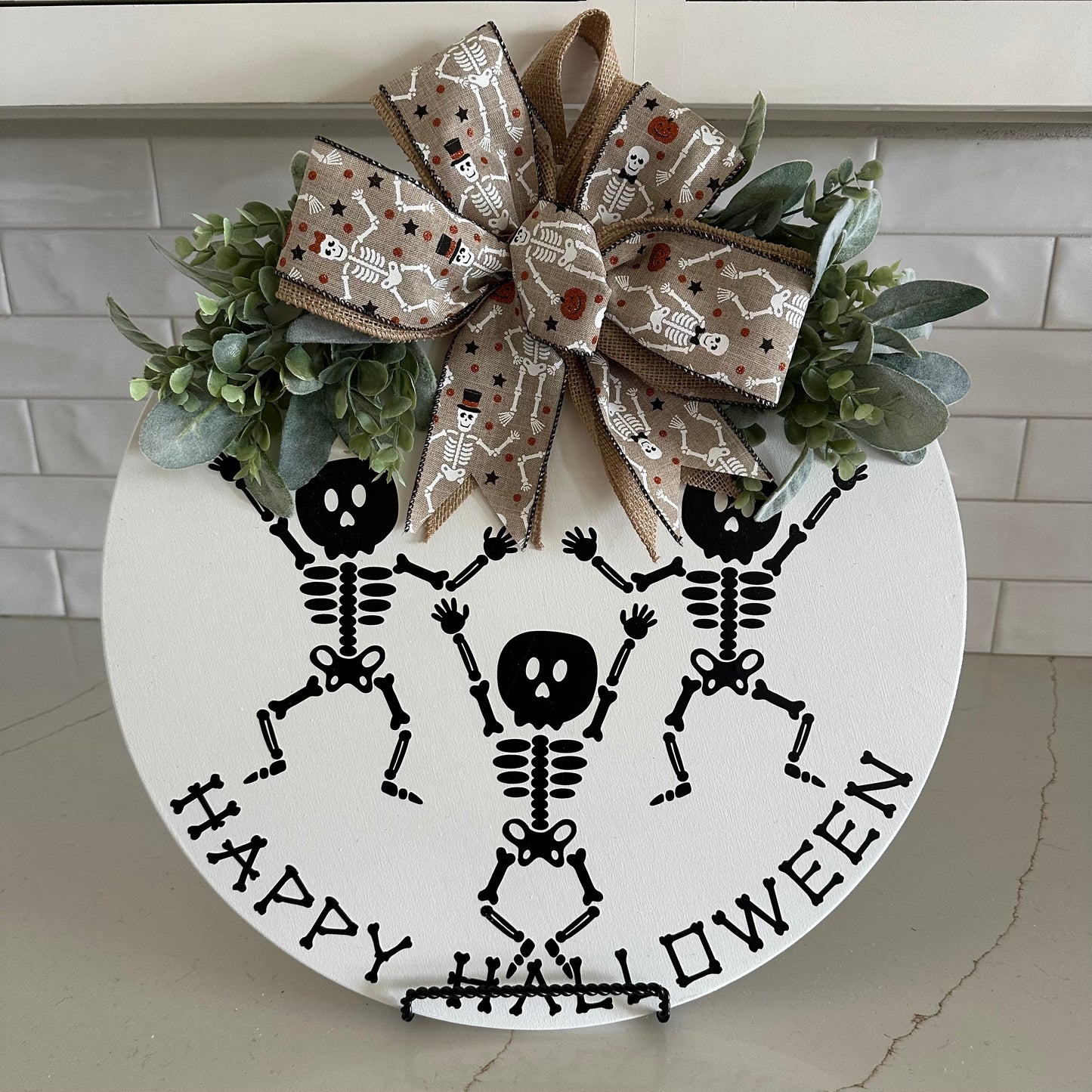 Happy Halloween Skeleton Door Hanger