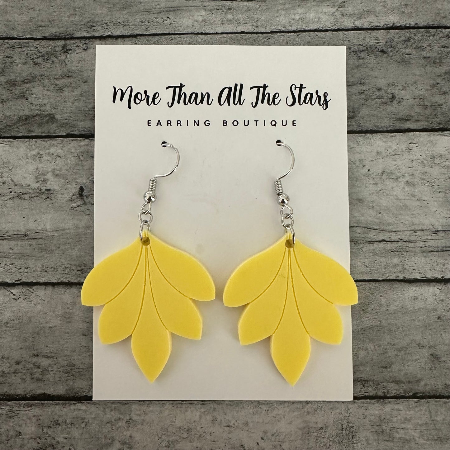 Yellow Chunky Leaf Earrings