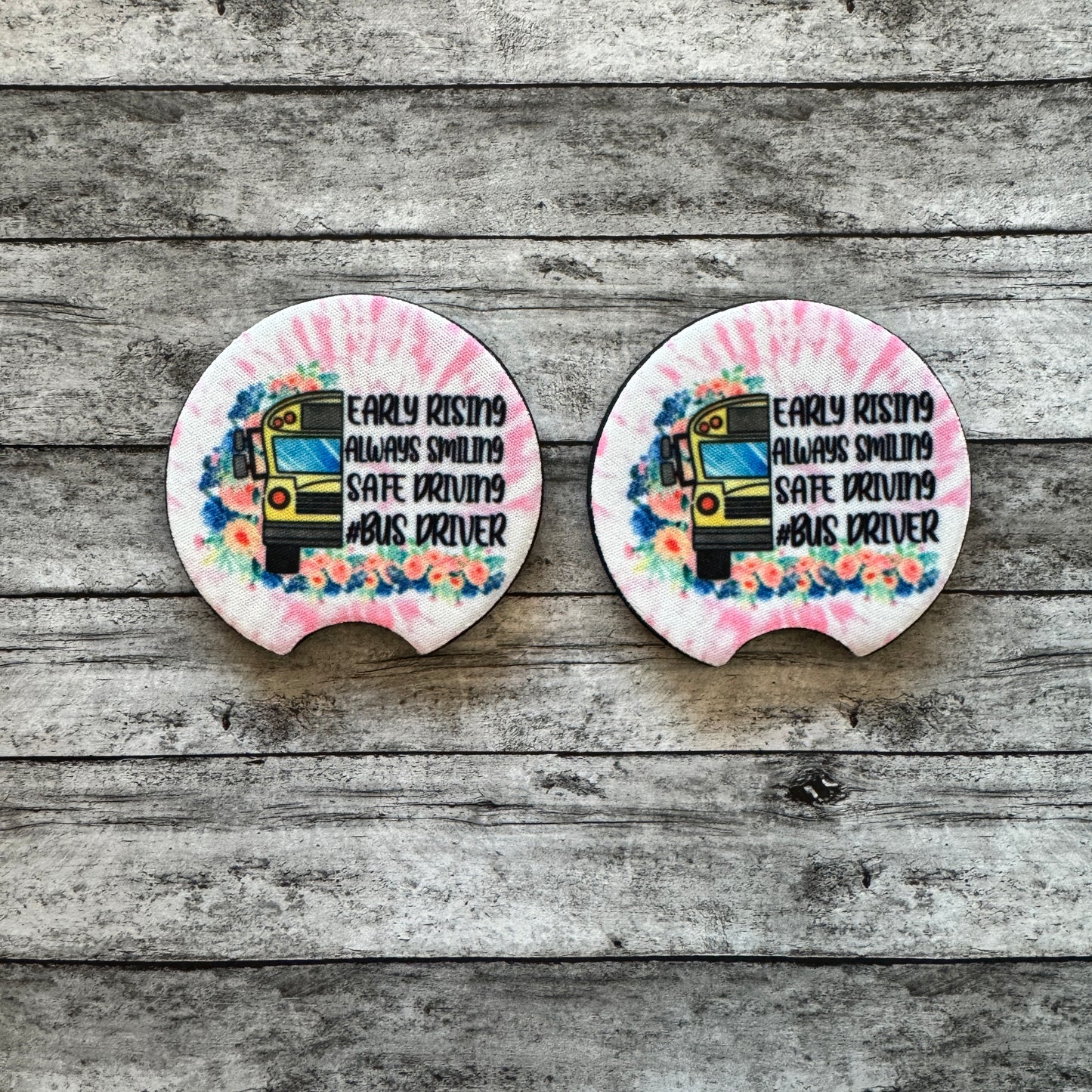 Early Rising Bus Driver Neoprene Car Coaster