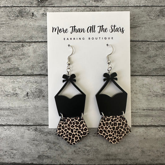 Leopard Swimsuit Earrings