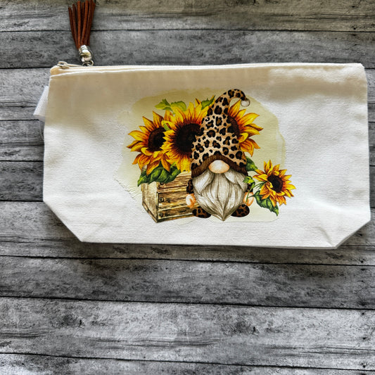 Sunflower Gnome Zipper Pouch