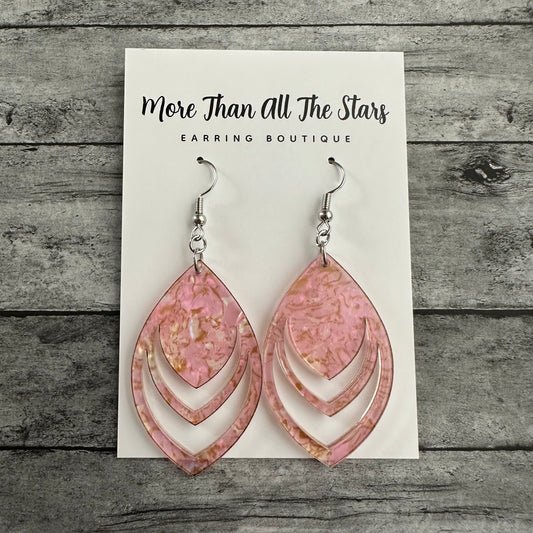 Light Pink Shell Cutout Petal Earrings