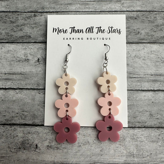 Ombré Flower Stack Earrings