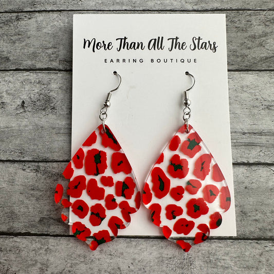 Christmas Leopard Earrings