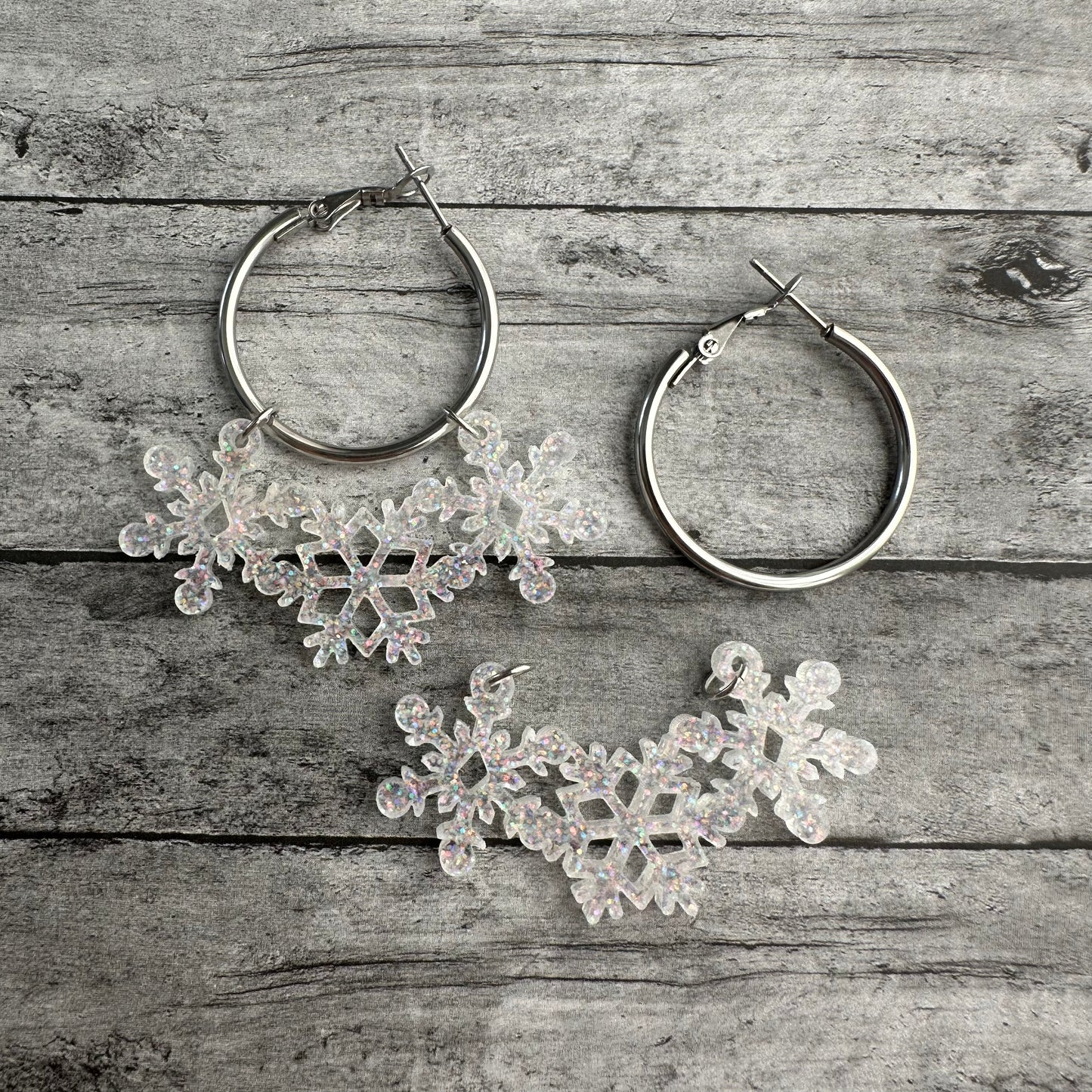 Glitter Snowflake Interchangeable Hoop