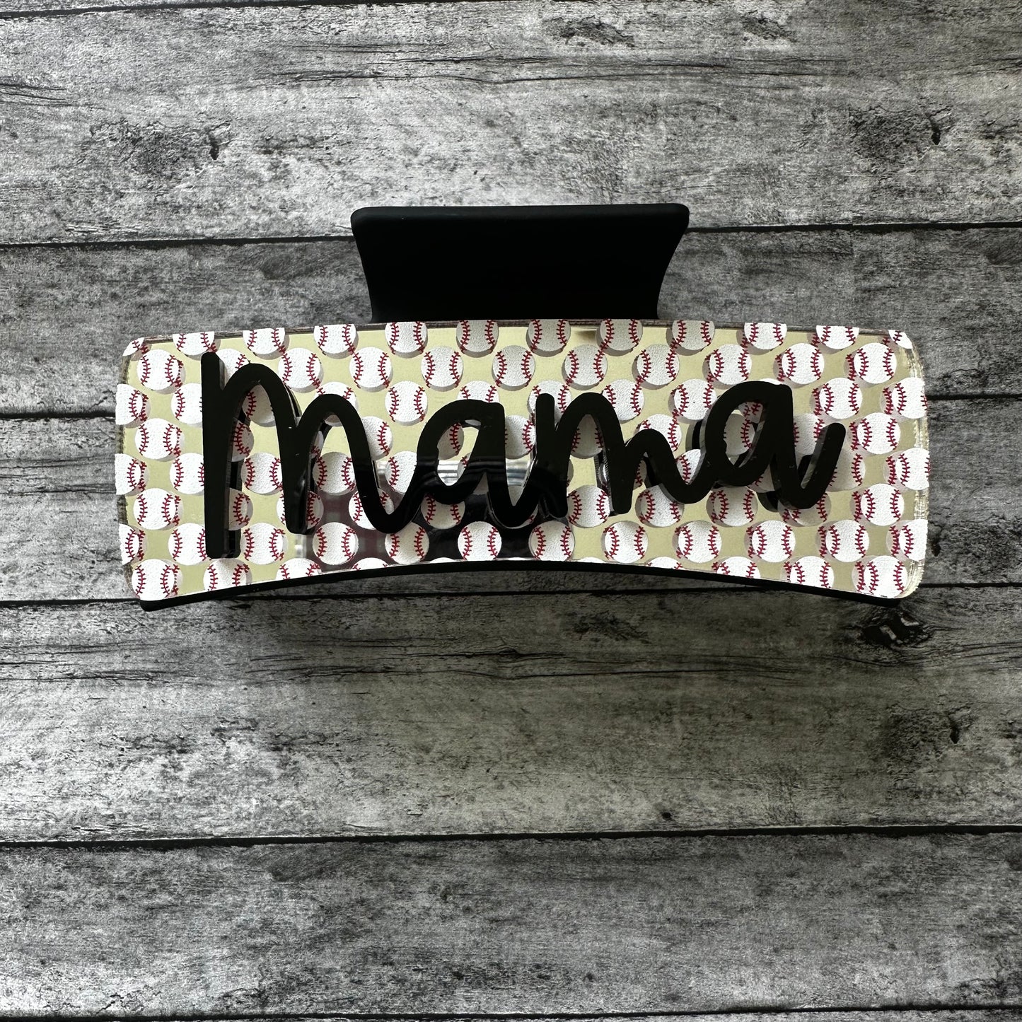 Baseball Mama Claw Clip