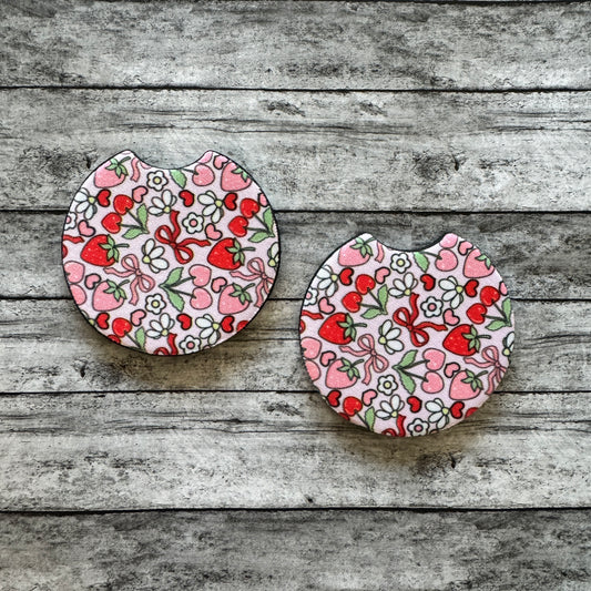 Bows and Berries Neoprene Car Coaster