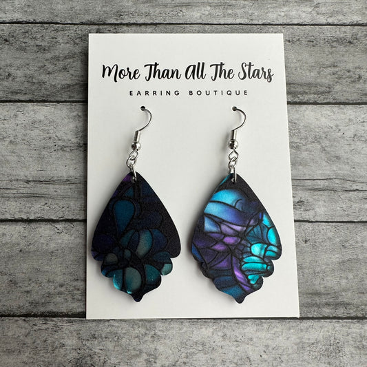 Metallic Seashell Ruffle Teardrop Earrings