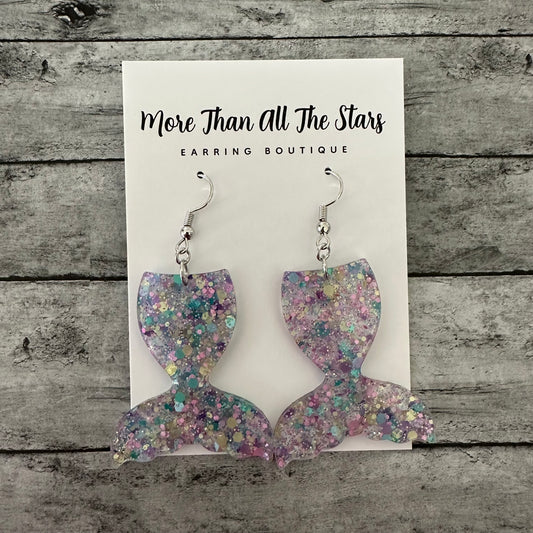 Mermaid Glitter Tail Earrings