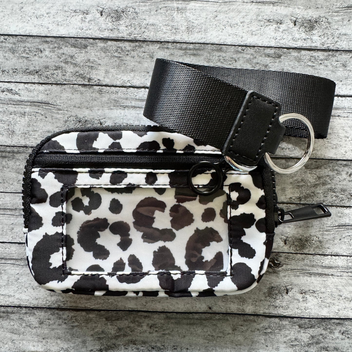 White Leopard Wristlet Wallet