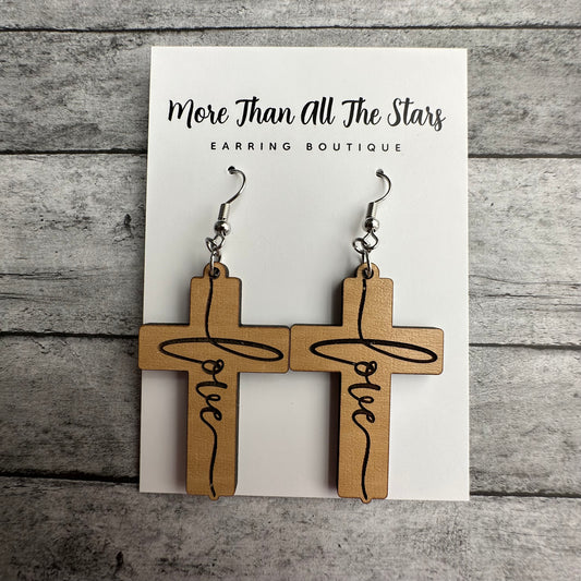 Love Cross Earrings