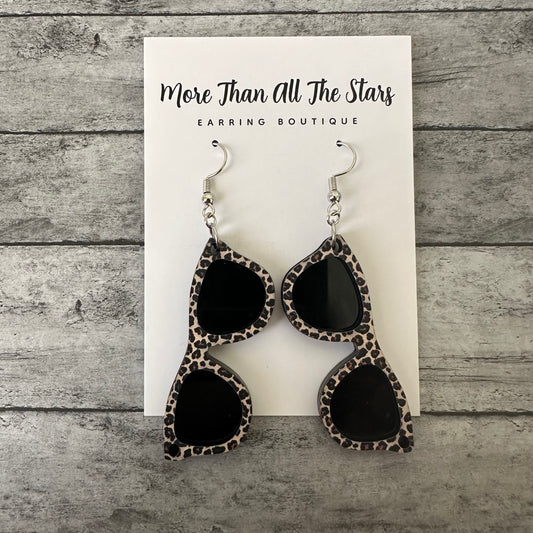 Leopard Sunglasses Earrings