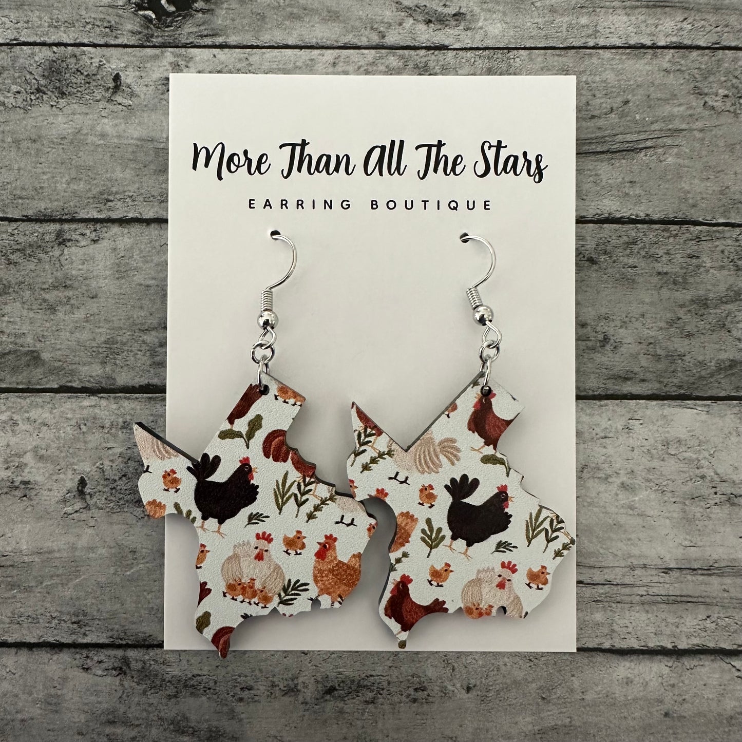 Chicken Texas Earrings