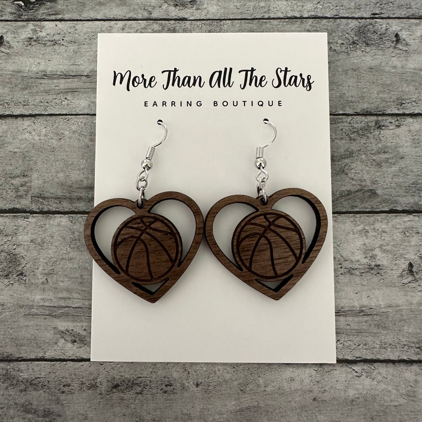 Basketball Heart Earrings