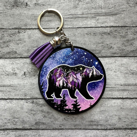 Galaxy Bear Keychain