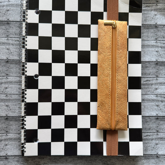 Caramel Brown Notepad Pen Holder