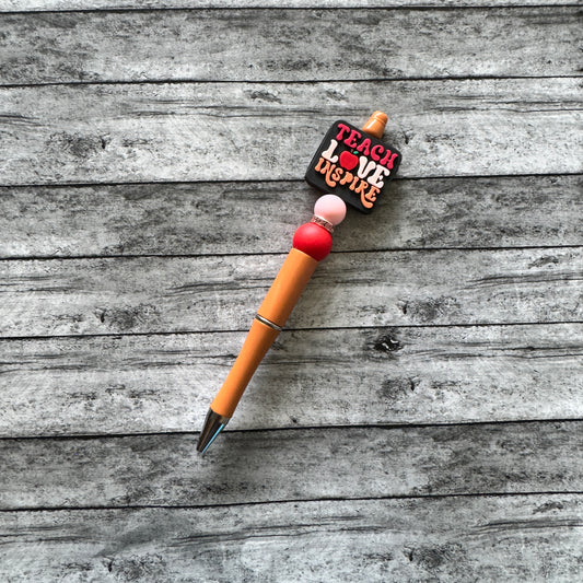 “Teach, Love, Inspire” Beaded Pen