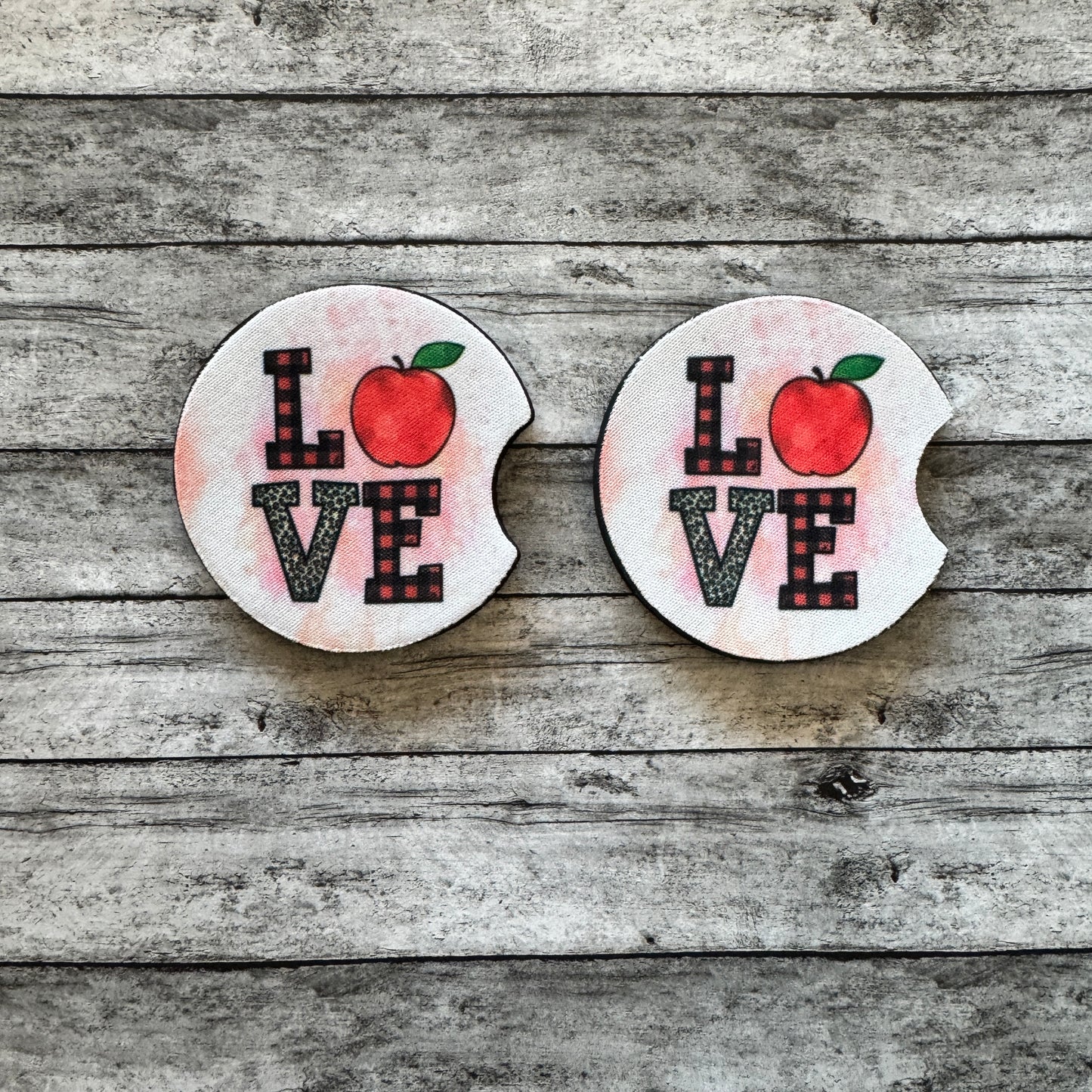 Plaid Teacher Neoprene Car Coaster