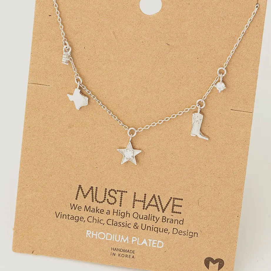 Texas Star Boots Station Necklace