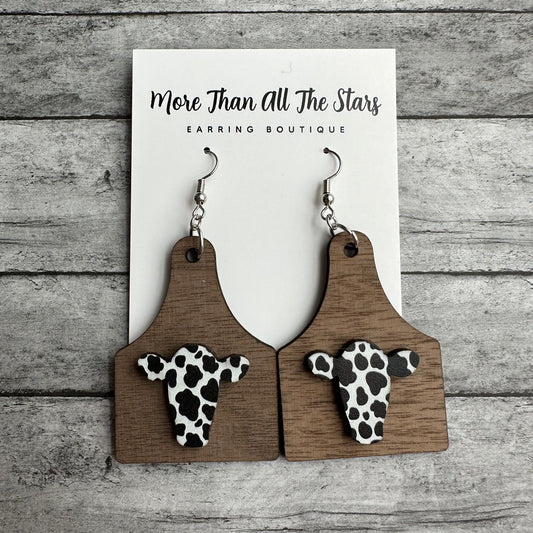 Cow Tag Earrings