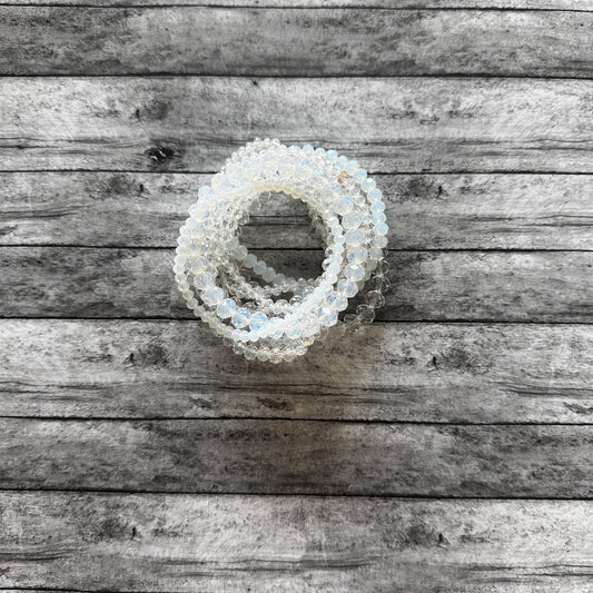 White and Clear 9 Bracelet Set