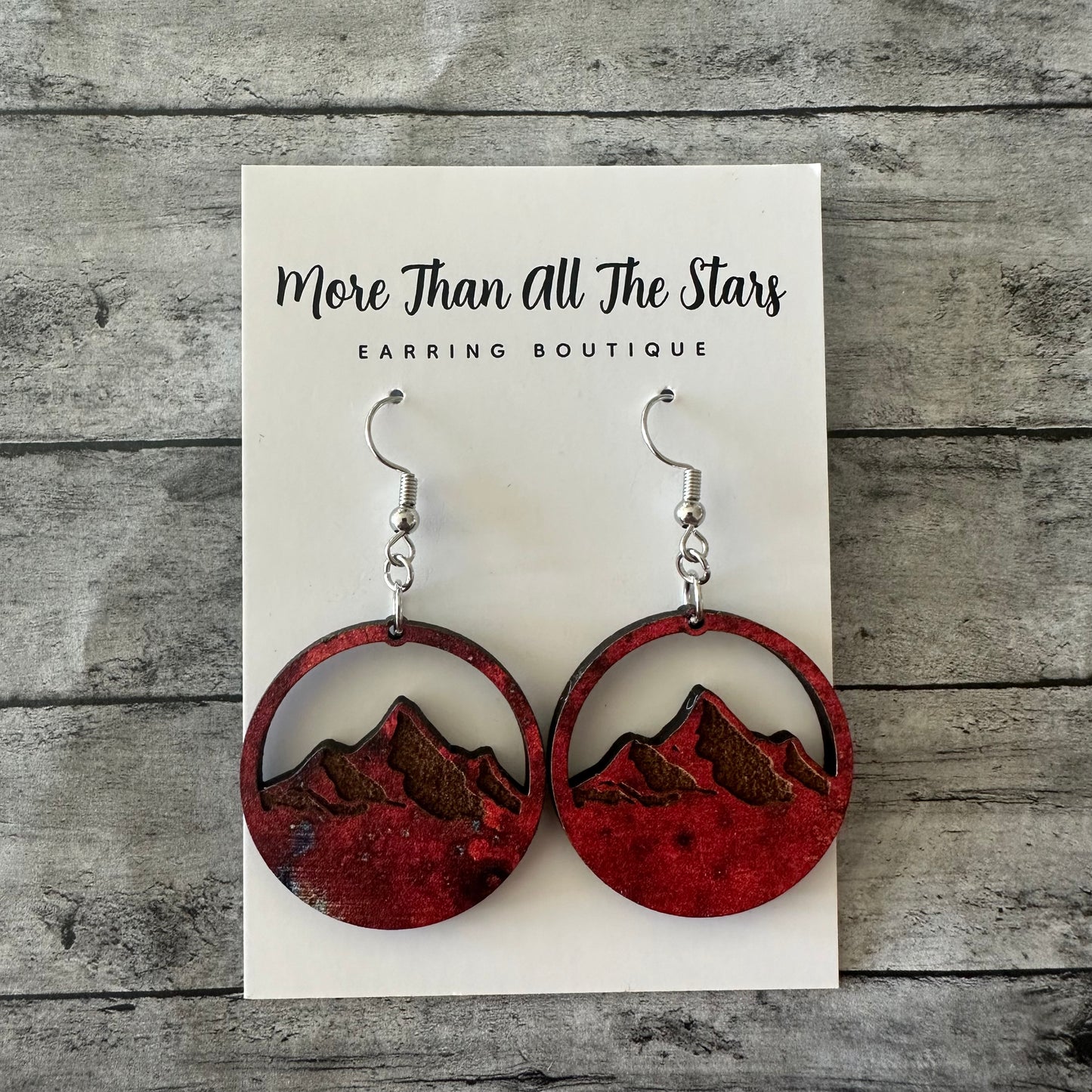 Engraved Mountain Earrings