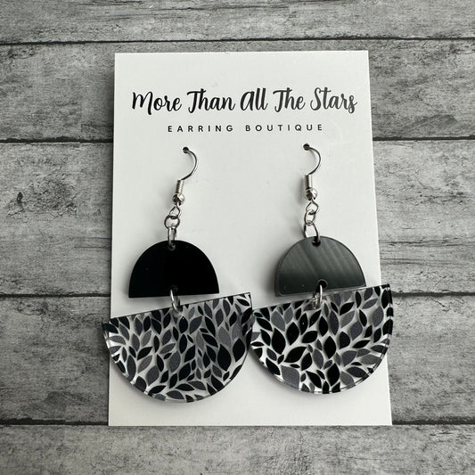 Grey Floral Half Circle