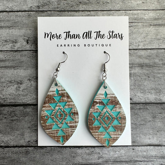 Turquoise Aztec Earrings