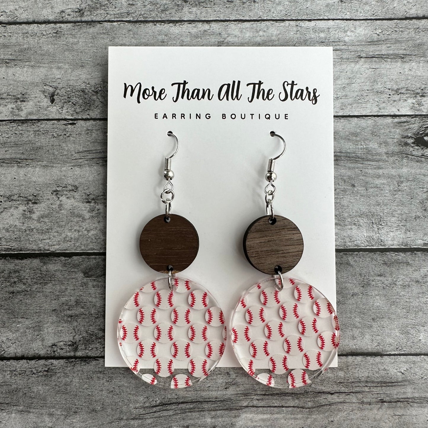 Baseball Circle Earrings