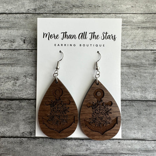 Floral Anchor Earrings