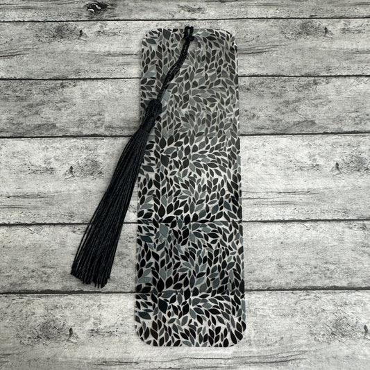 Black and Grey Floral Bookmark