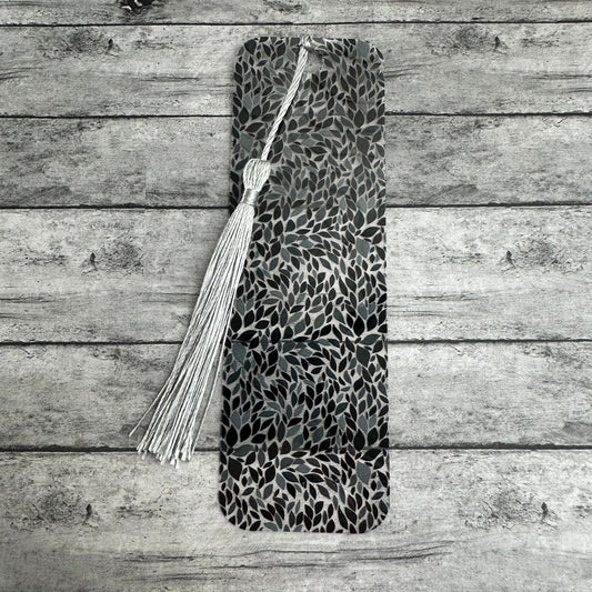 Black and Grey Floral Bookmark