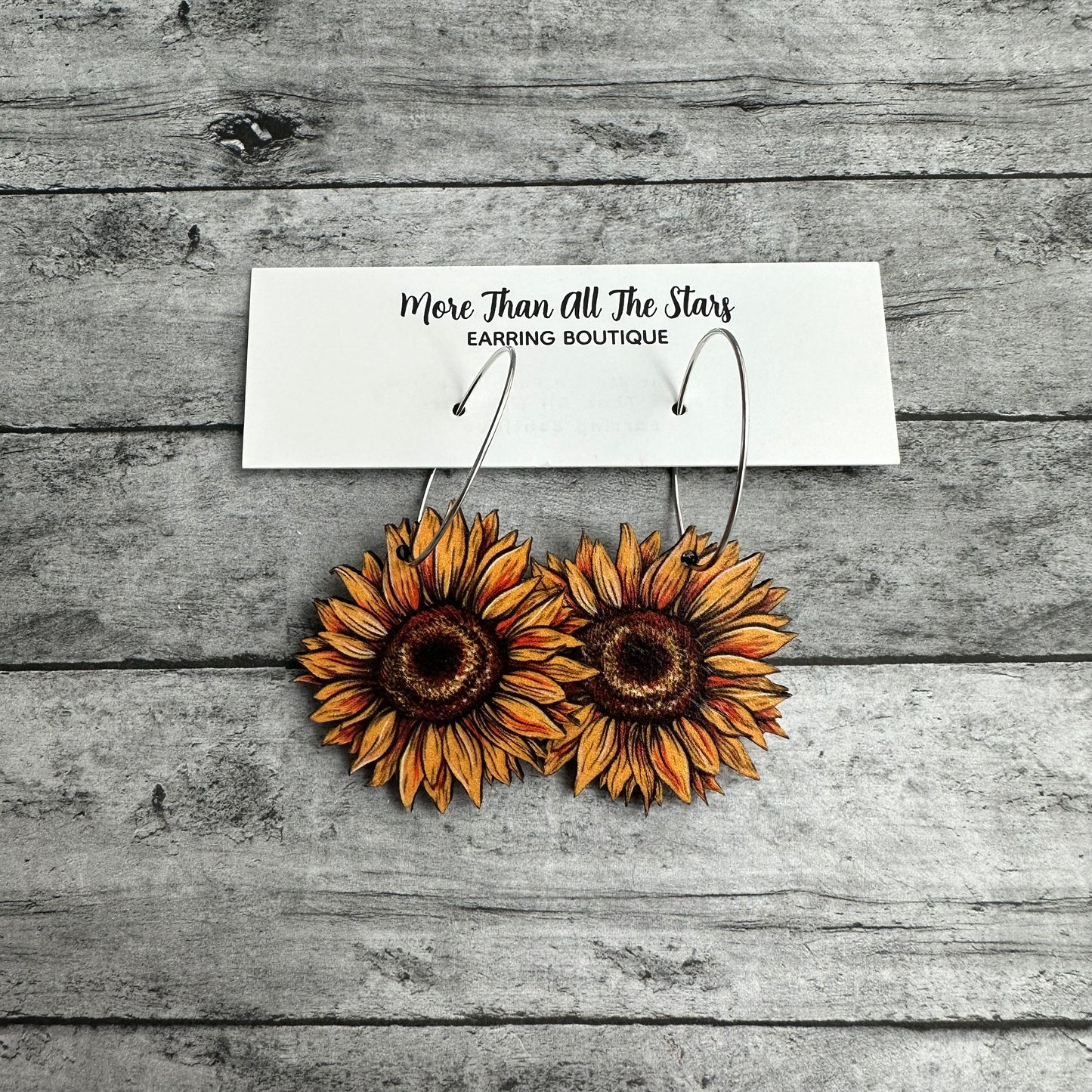 Sunflower Hoop Earrings