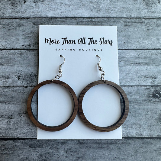 Simple Wood Hoop Earrings