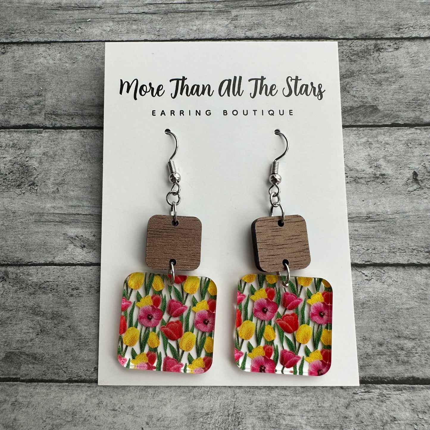 Square Tulip Earrings