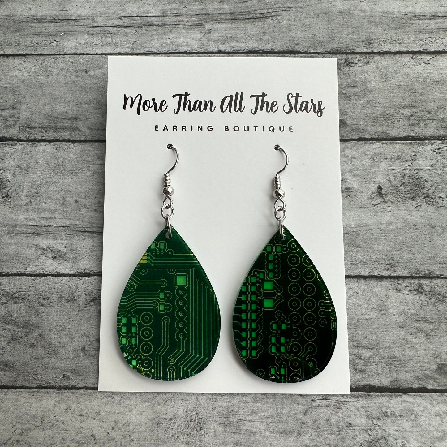 Green Digital Earrings