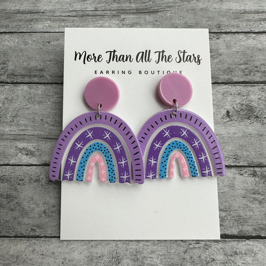 Purple Rainbow Earrings