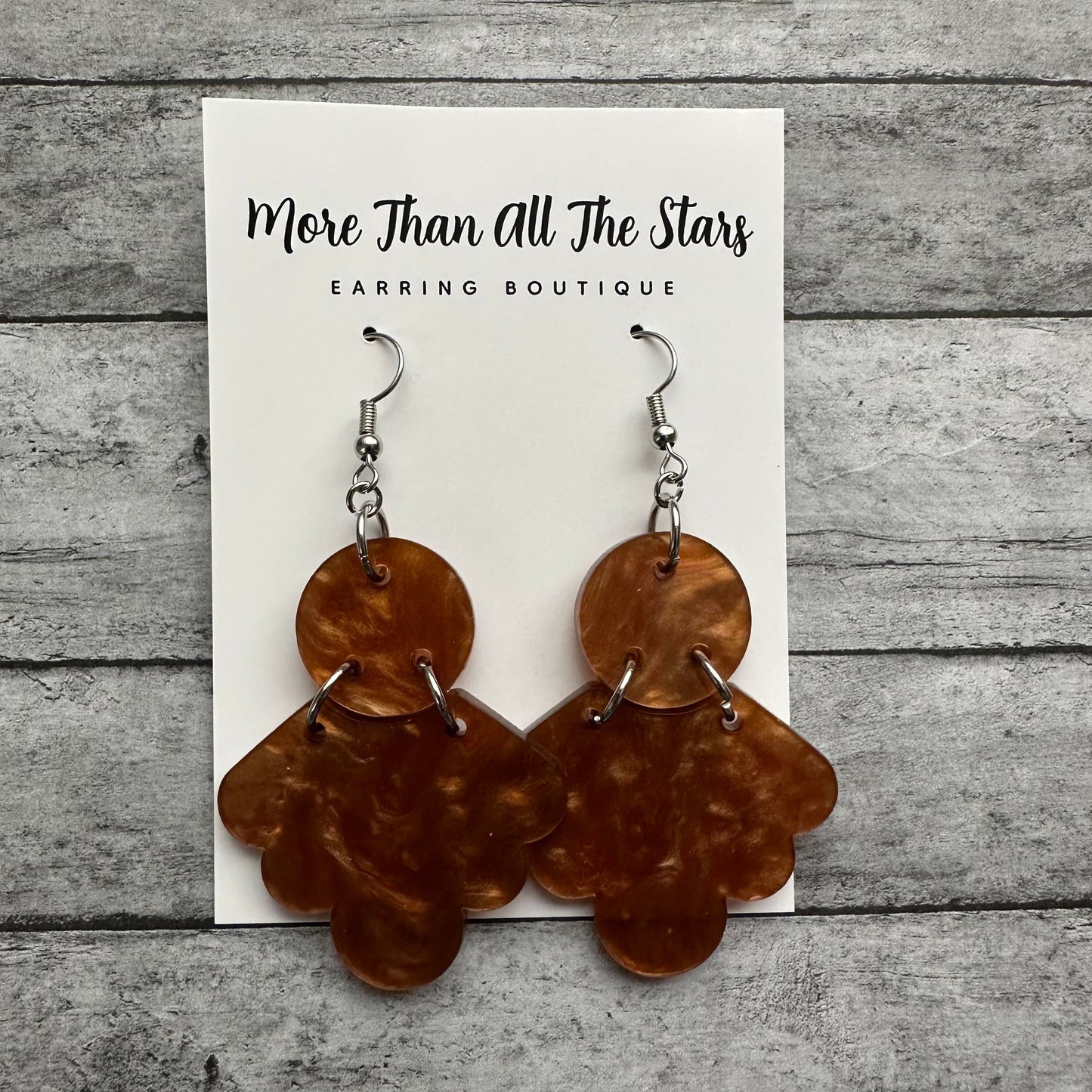Gold Copper Ruffle Teardrop Earrings