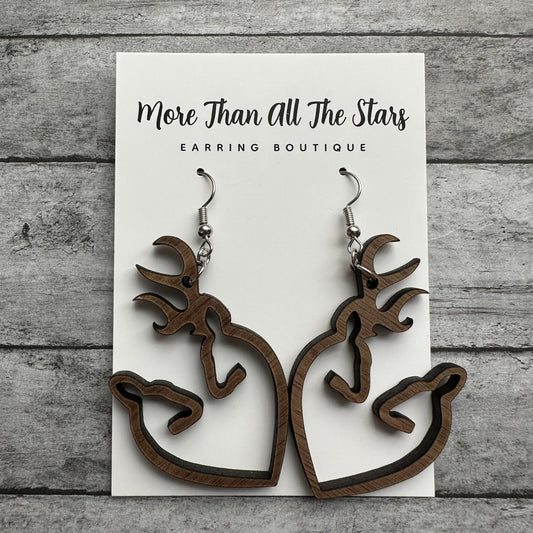Deer Buck and Doe Earrings