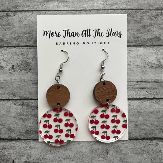 Cherry Circle Earrings