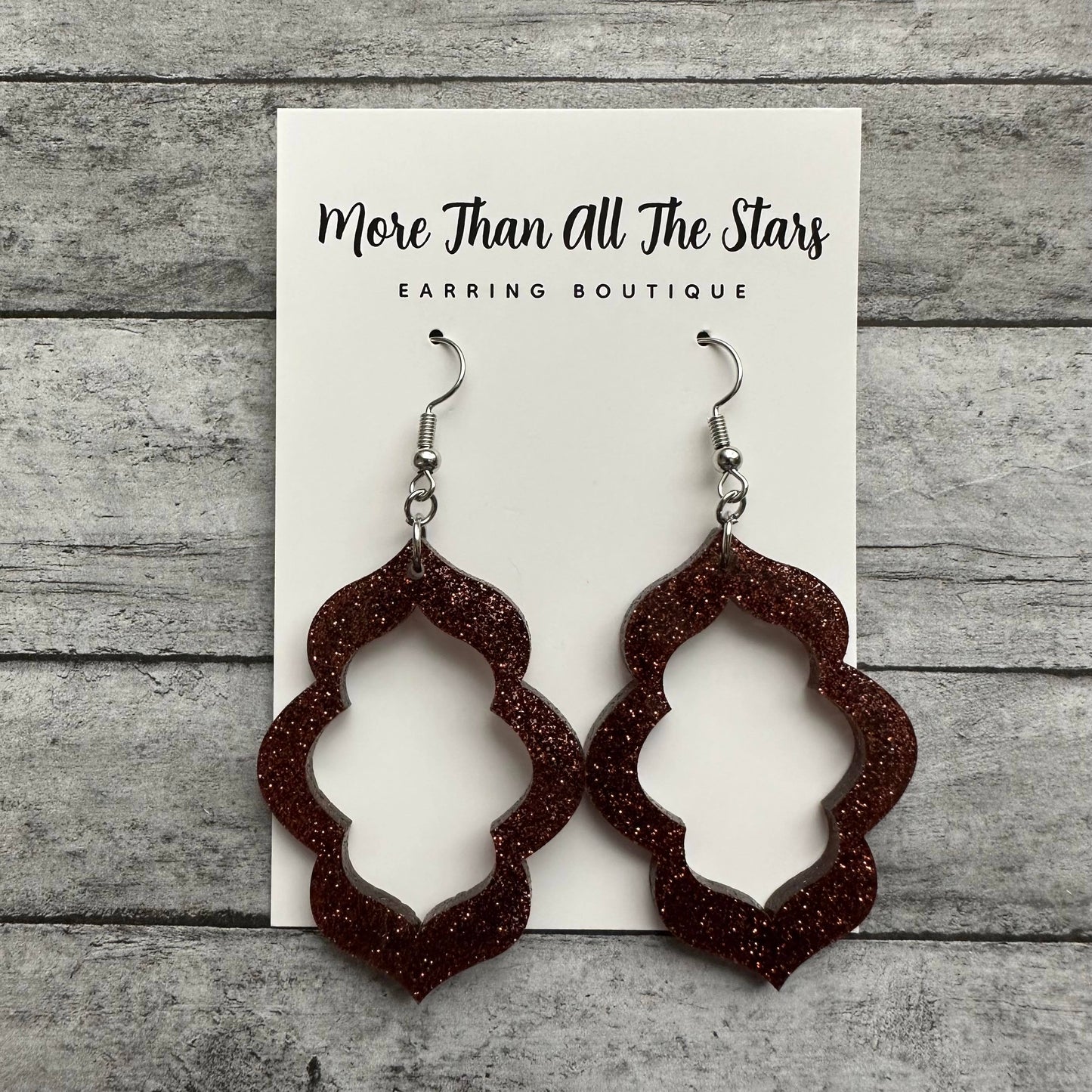 Copper Glitter Earrings