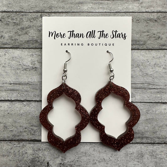 Copper Glitter Earrings