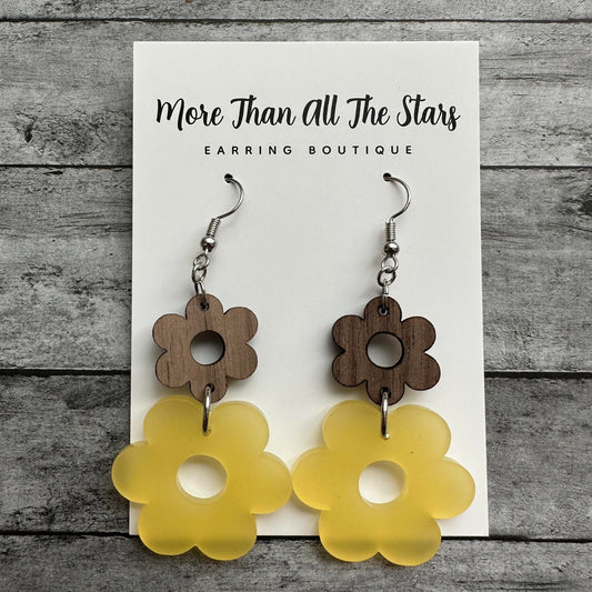 Yellow Flower Earrings