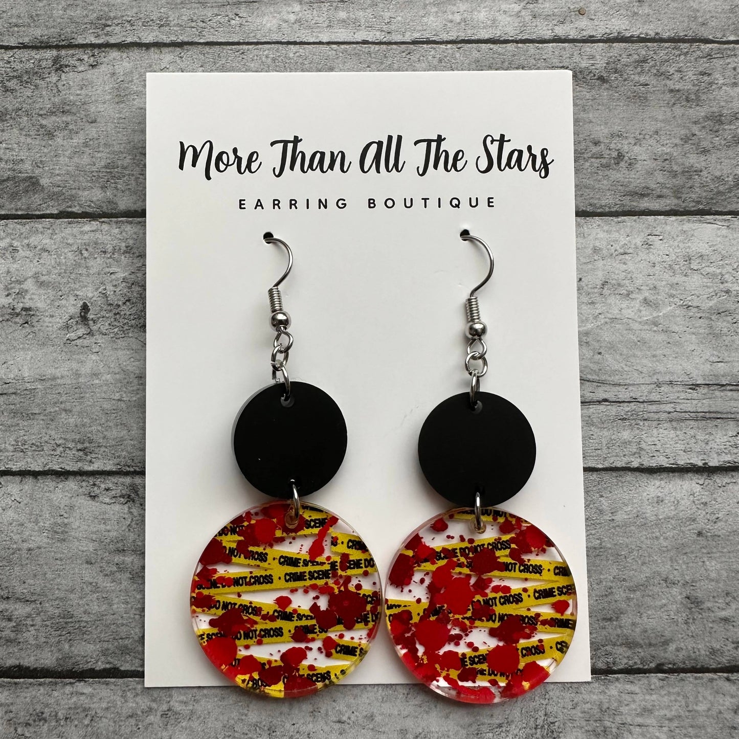 Crime Scene Circle Earrings