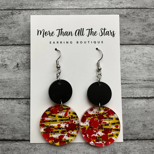 Crime Scene Circle Earrings